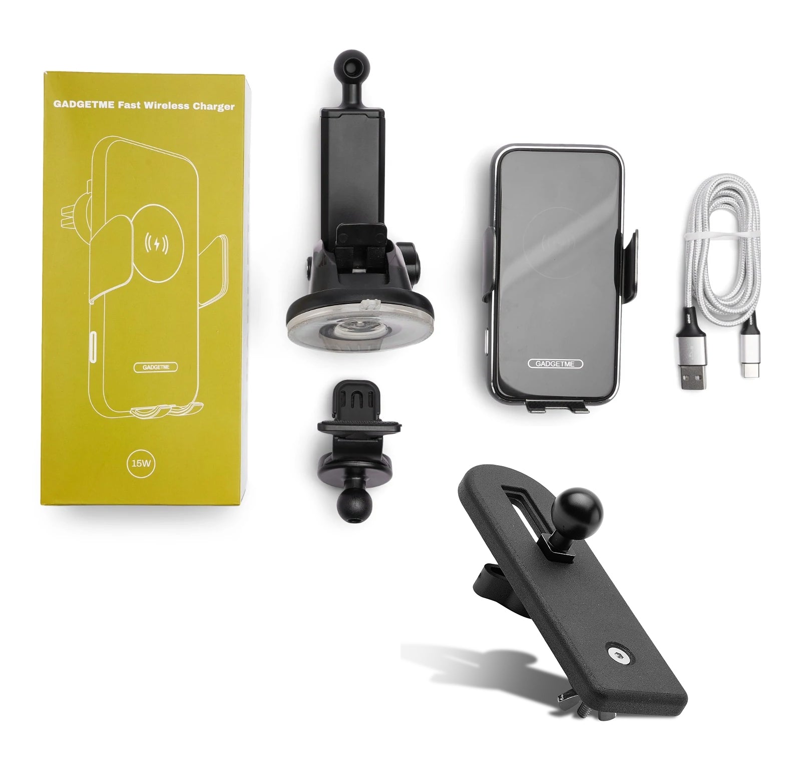 Gadgetme mobile phone holder with wireless charging function