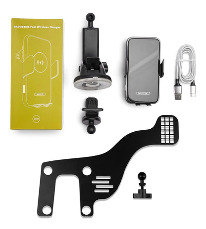 Support téléphone GADGETME V2 supérieur avec fonction de charge sans fil adapté pour John Deere Command Center 4600, 15 W