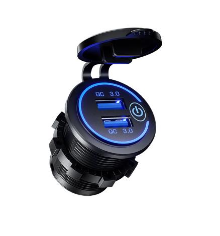 Gniazdo montażowe GADGETME 12V / 24V z USB QC3.0, 36 W